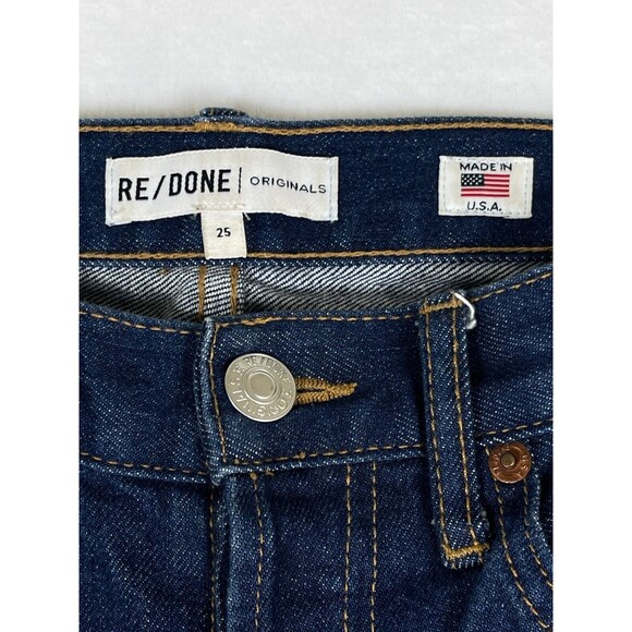 Re/Done Jeans Womens Size 25 Originals Denim Straight Skinny Raw Hem USA - Picture 4 of 12